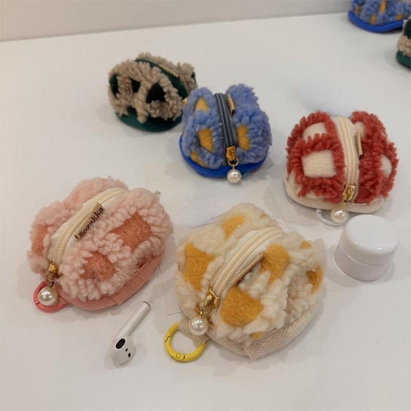 1 Piece Retro Classic Earphone Bag Vintage Lovely Mini Plush Wireless Headset Storage Bag