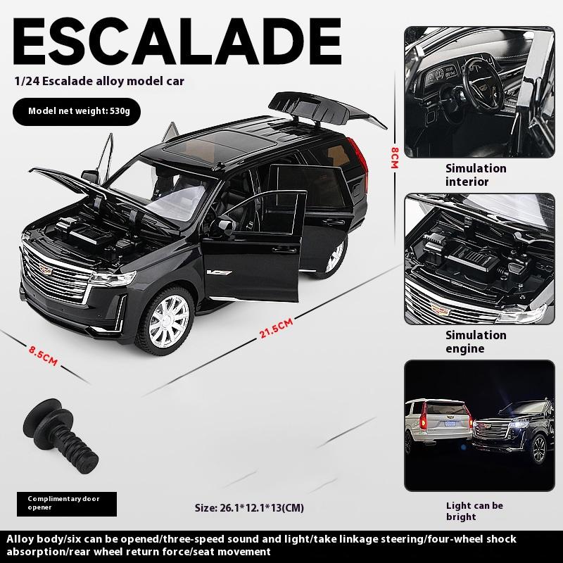 Масштаб 1/24 Cadillac Escalade Внедорожник Сплав Литье под давлением Модель Игрушка с инерционным механизмом Подарок Друзьям Коллекция Хобби Декоративный Прекрасный Подарок