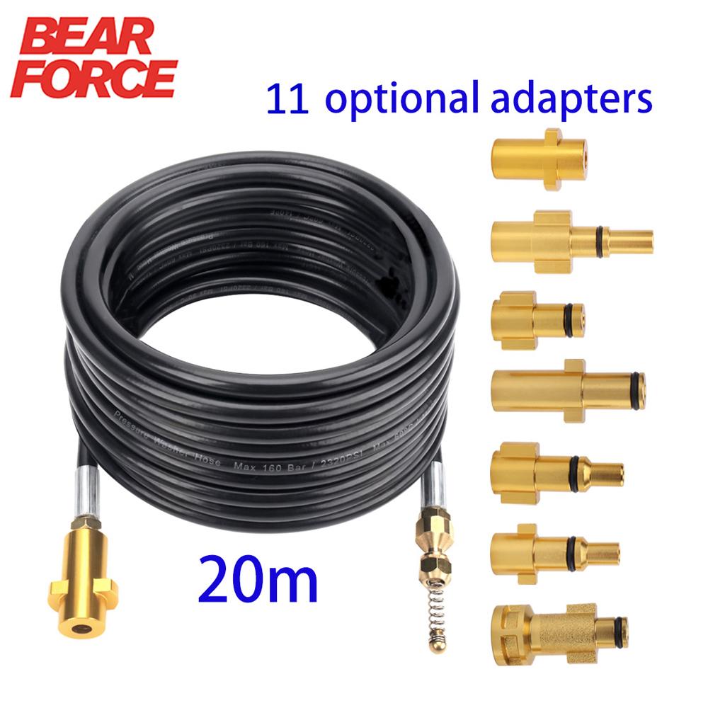 20m Pressure Washer Sewer Drain Water Cleaning Hose Car Washer Pipe Line Cleaning Kit Sewage Jet Hose High Pressure Pipe Cleaner