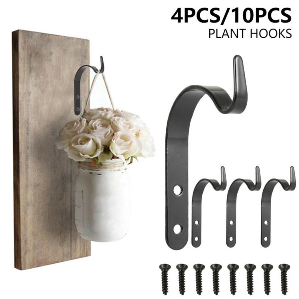1PCS Garden Hanging Wall Brackets Outdoor Basket Flower Plant Pot Hanger Metal Hook Decor