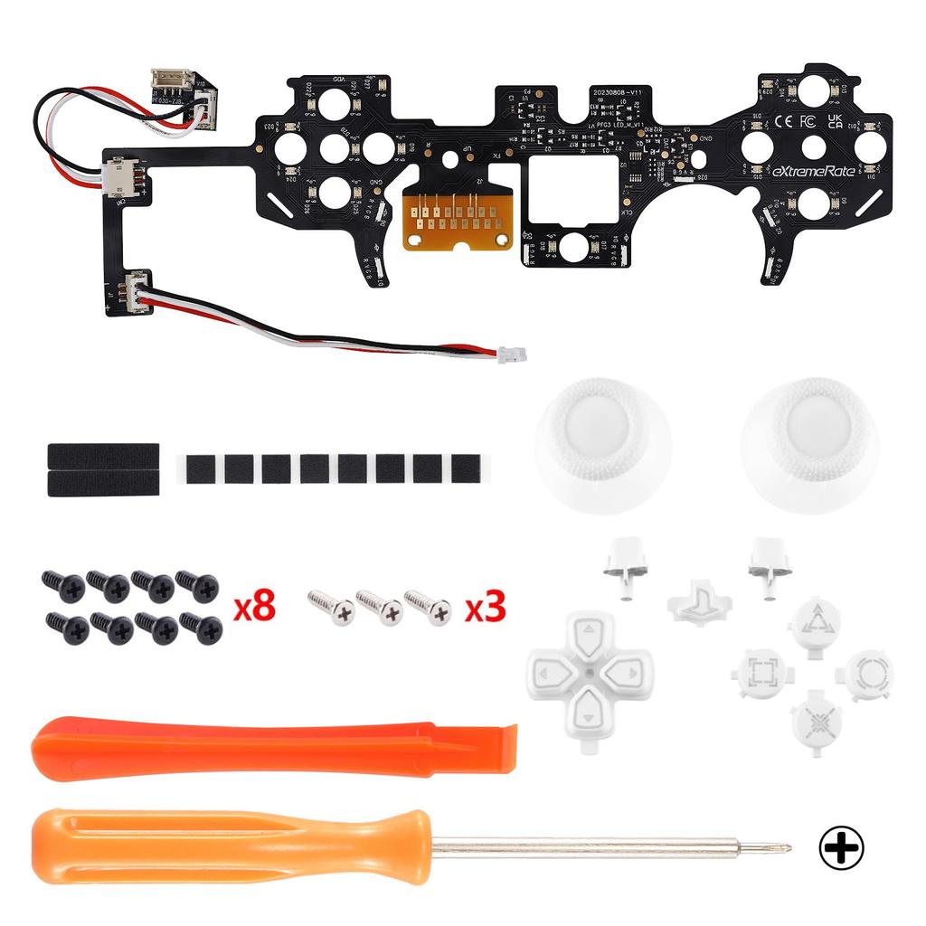 Это не , а eXtremeRate DTF V3 LED-кит для контроллера PS5 и с многоцветной подсветкой для лицевой панели контроллера share и home,