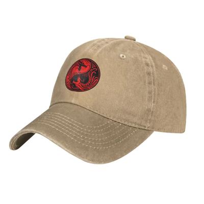 Yin Yang Dragons Red Black Бейсболка Натуральная Женская Мужская Кепка Папа Ковбойская Кепка Гольф Кепка Дальнобойщик Кепка Рыбалка Кепка
