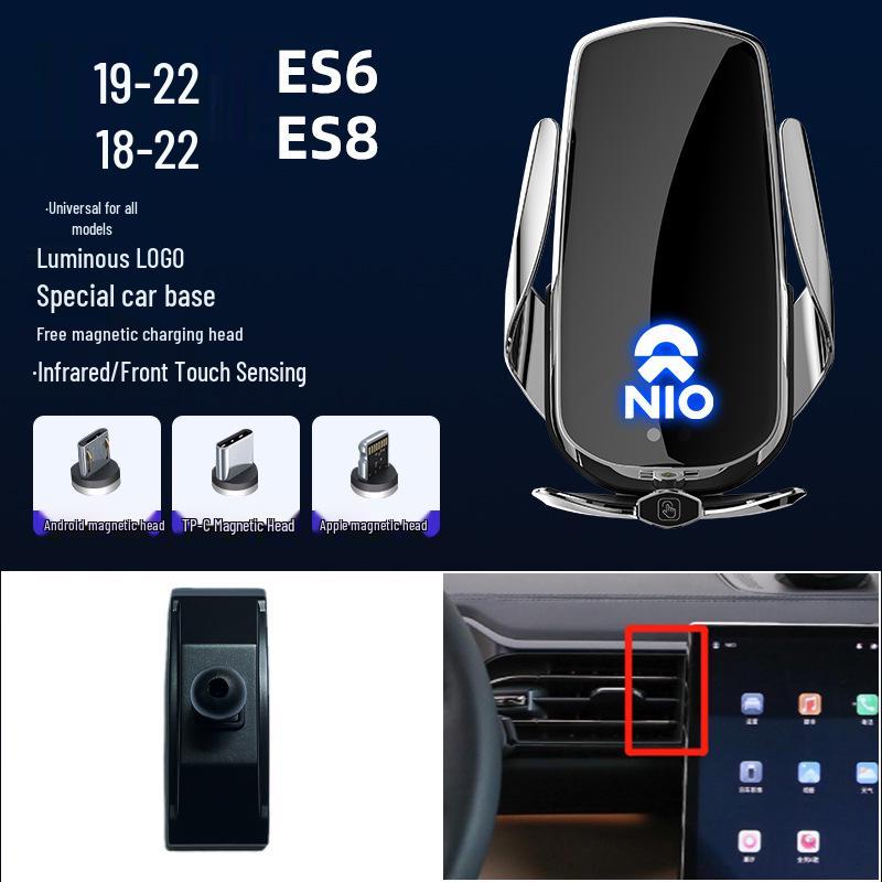 NIO ES6/ES8 Magnetic Wireless Fast Charging Car Phone Holder with Smart Sensor for Air Vent
