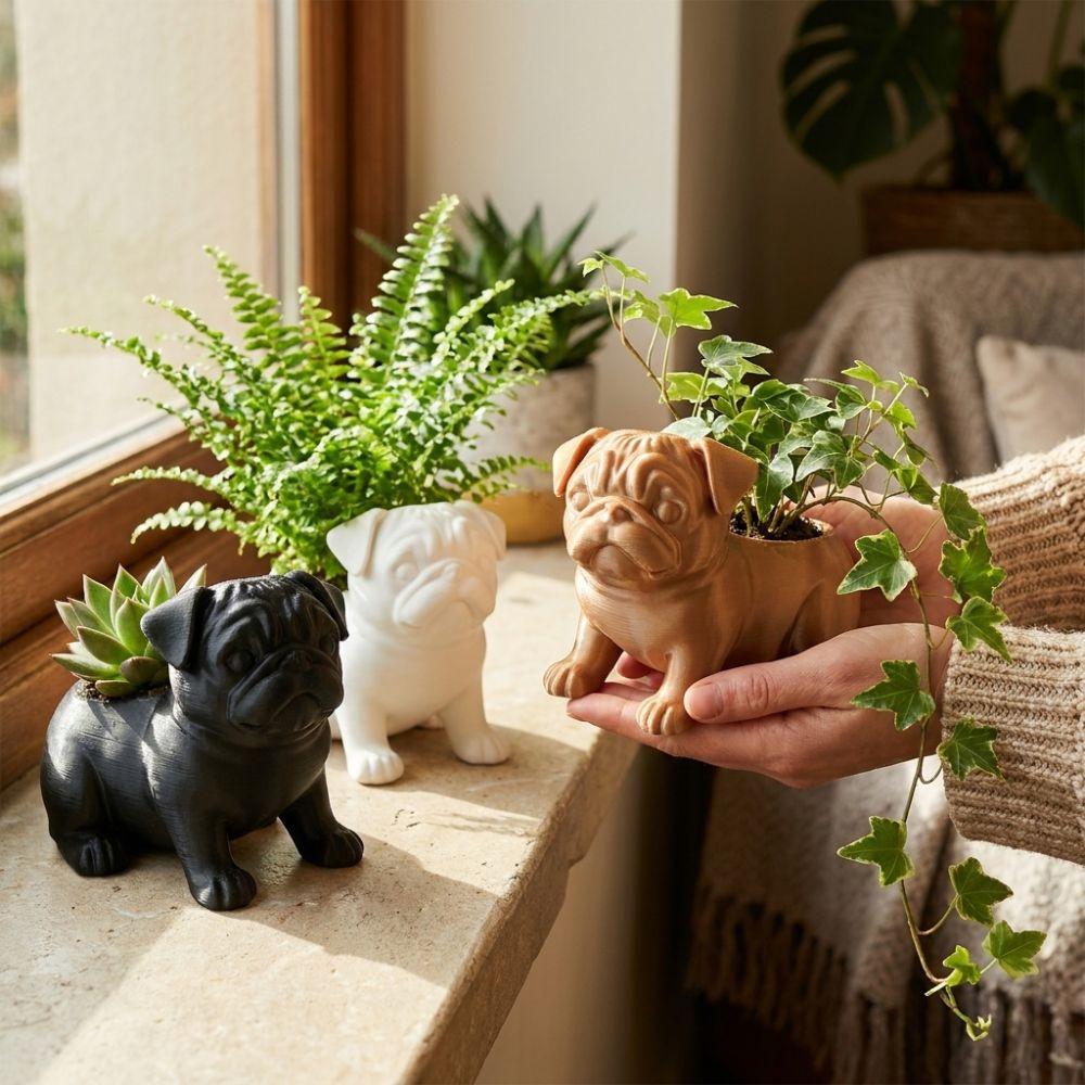 Funny Animal Shaped Pot Plastic Dog Succulent Planter Modern Storage Flower Pot  Garden Decoration