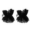 Ruffle Collar And Cuffs Clown Ruffle Collar White Black Lace Jabot Retro Victorian Collar for Cosplay Halloween Costume Party Accessory