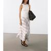 MD Summer Women's French Style Artsy Romantic Gentle Draping Effect Plaid Mid Length Long Length Skirt 5238595