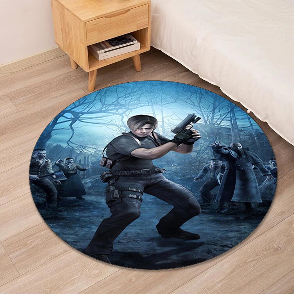 Resident Evil Printed Round Rug Carpet Chair Rug Area Rug Entryway Doormats,for Office Chair Living Room Bedroom Kitchen Room.