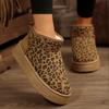 Leopard Women Snow Ankle Boots Flats Platform Shoes 2025 Trend Warm Short Plush Winter Boots Woman Casual Walking Botas Mujer