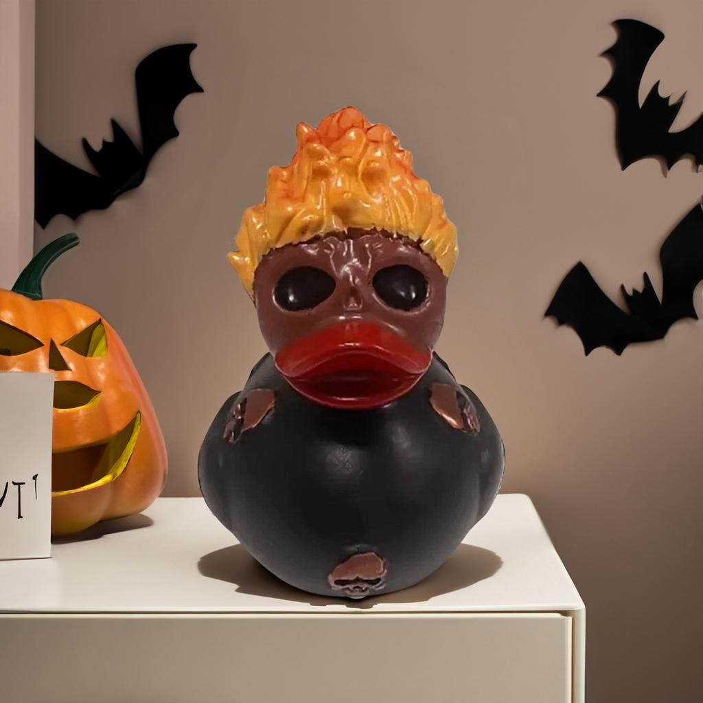Halloween Resin Fiery Rubber Duck Cute Bathtub Duck Creative Home Ornament Bathroom Decor Unique Gift for Party Holiday