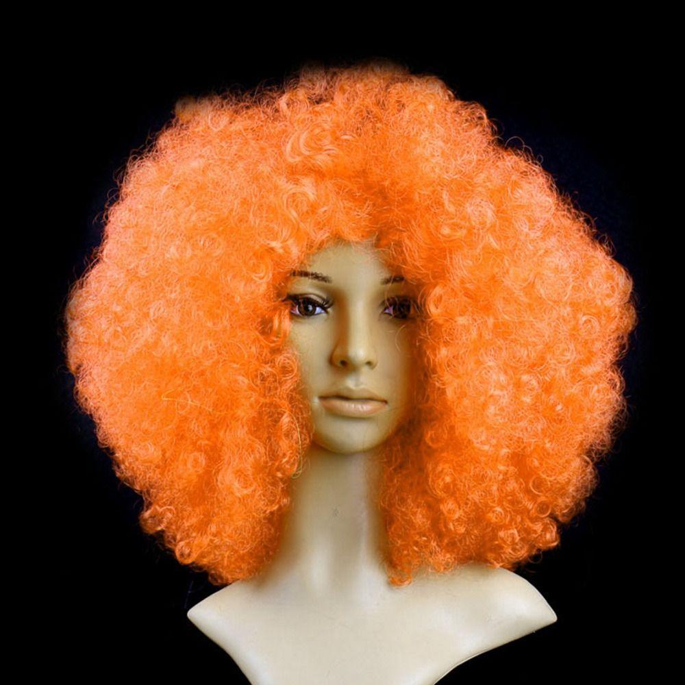 Clown Cosplay Football Fans Children/Adults Dressing Colorful Wigs Curly Hair Black Afro Curly Wig