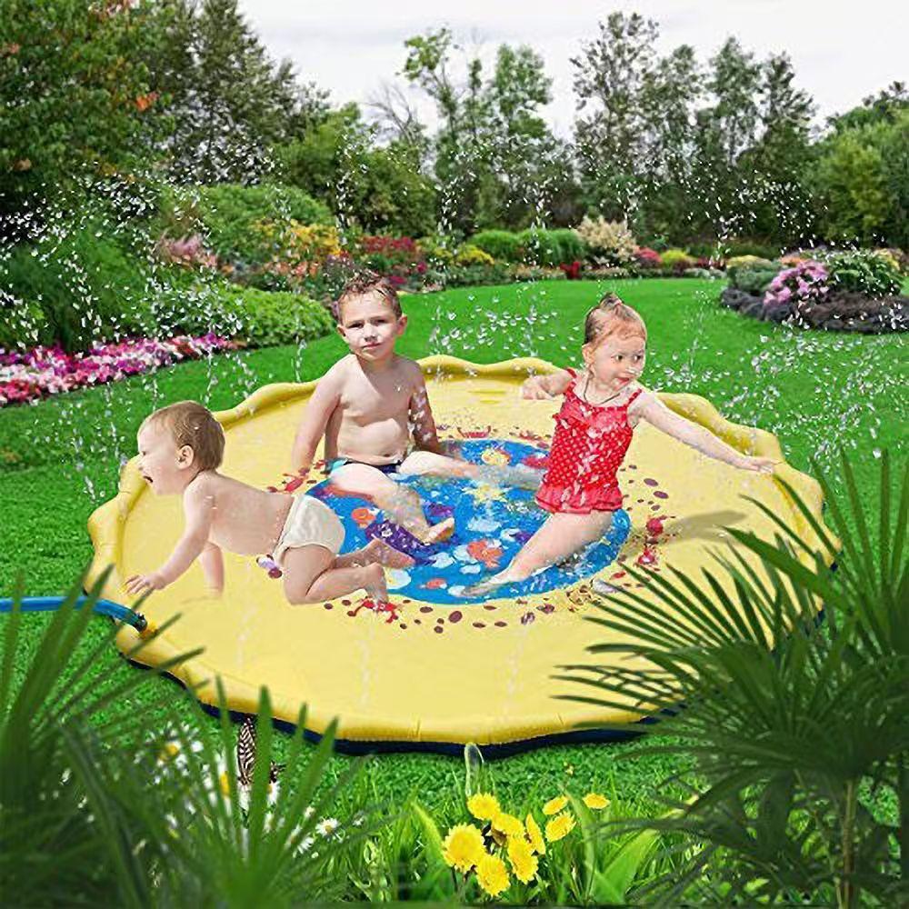 Kids PVC Splash Mat Outdoor Water Spray Mat Garden Play Mat Alphabet Water Mat Summer Fun