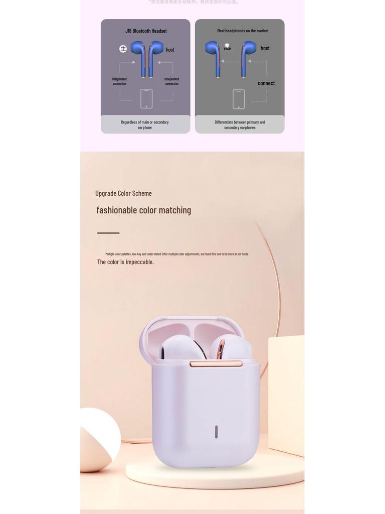 J18 TWS Bluetooth Спортивные Наушники с Шумоподавлением