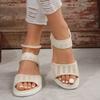 Fashion Women Summer Fashion Sandals  Mesh Casual Fish Mouth Sports Sandals Large Size Flying Woven Flat Shoes Sandalias Mujer