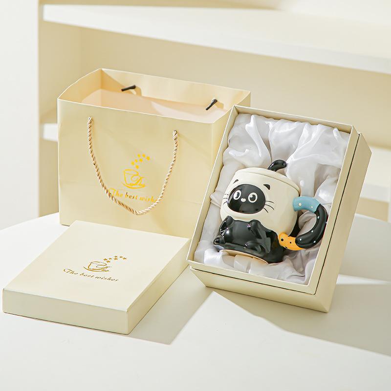 Милая милая мультяшная керамическая кружка-поросенок с крышкой для дня рождения девочки, для подруги, практичный сувенир, подарочная коробка