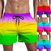 Men's Summer Swim Trunks Quick Dry Shorts With Pockets Plus Gradient Print Beach Shorts