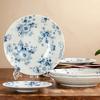 Ретро-стиль Цветы Керамическая тарелка Главная Ежедневный Послеобеденный чай Десерт Закуски Тарелки Высокого класса Ресторан Вкусные блюда Суповая тарелка