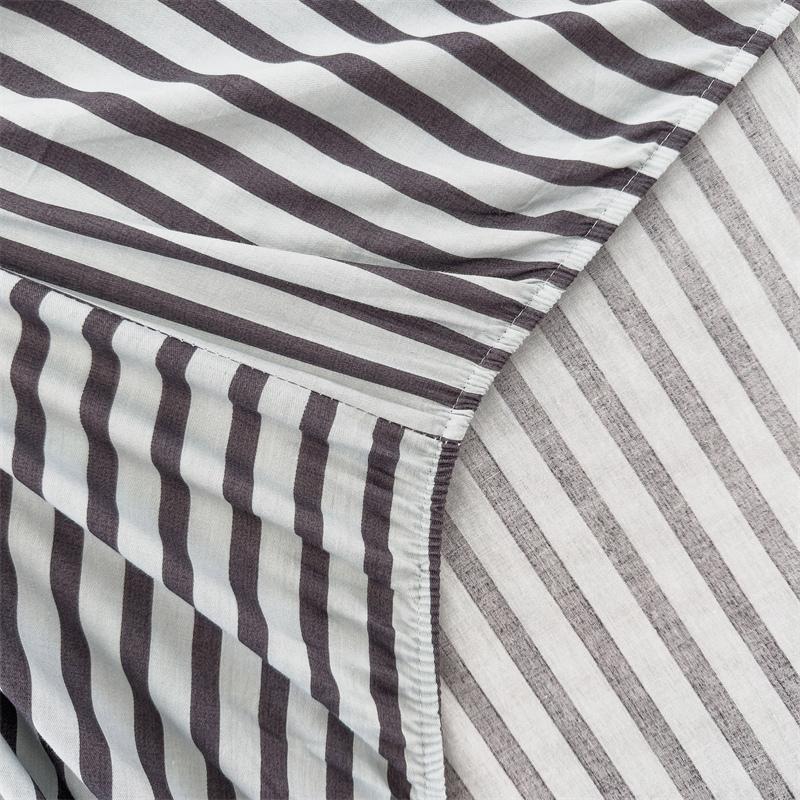 3Pcs Simple Lines Fitted Sheet Set Pure Cotton Bedding Set Soft Home Mattress Protector Cover with Pillowcases Bedroom Decor