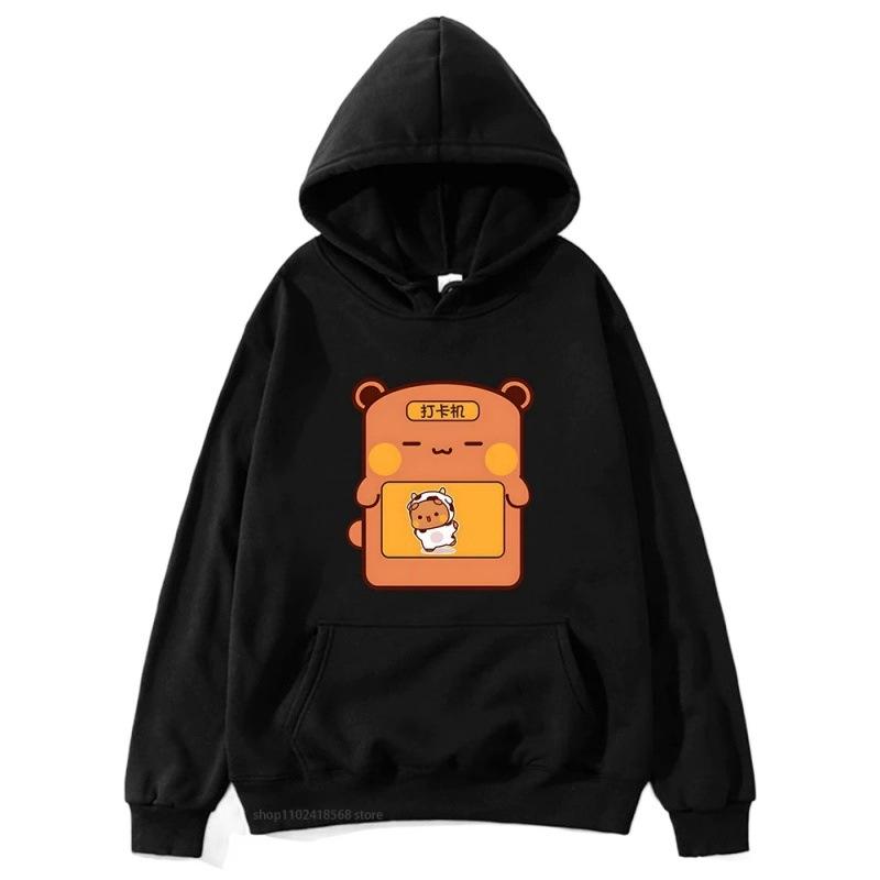 Anime Bubu Dudu Print Hoodies for Men Women Clothing Funny Cartoon Graphic Streetwear Long Sleeve Loose Hooded Sweatshirt