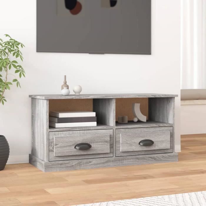 VidaXL TV Cabinet Sonoma Grey 93x35.5x45 Cm Engineered Wood 816470