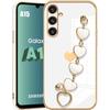 Case - BOOLING - for Samsung Galaxy A15 - Shockproof Silicone - Golden Love Pattern - Luxury White