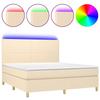 VidaXL Slatted Bed Base with Mattress and LED, Upholstered Bed, Double Bed, Adult Bedroom Interior Bed, 3135298