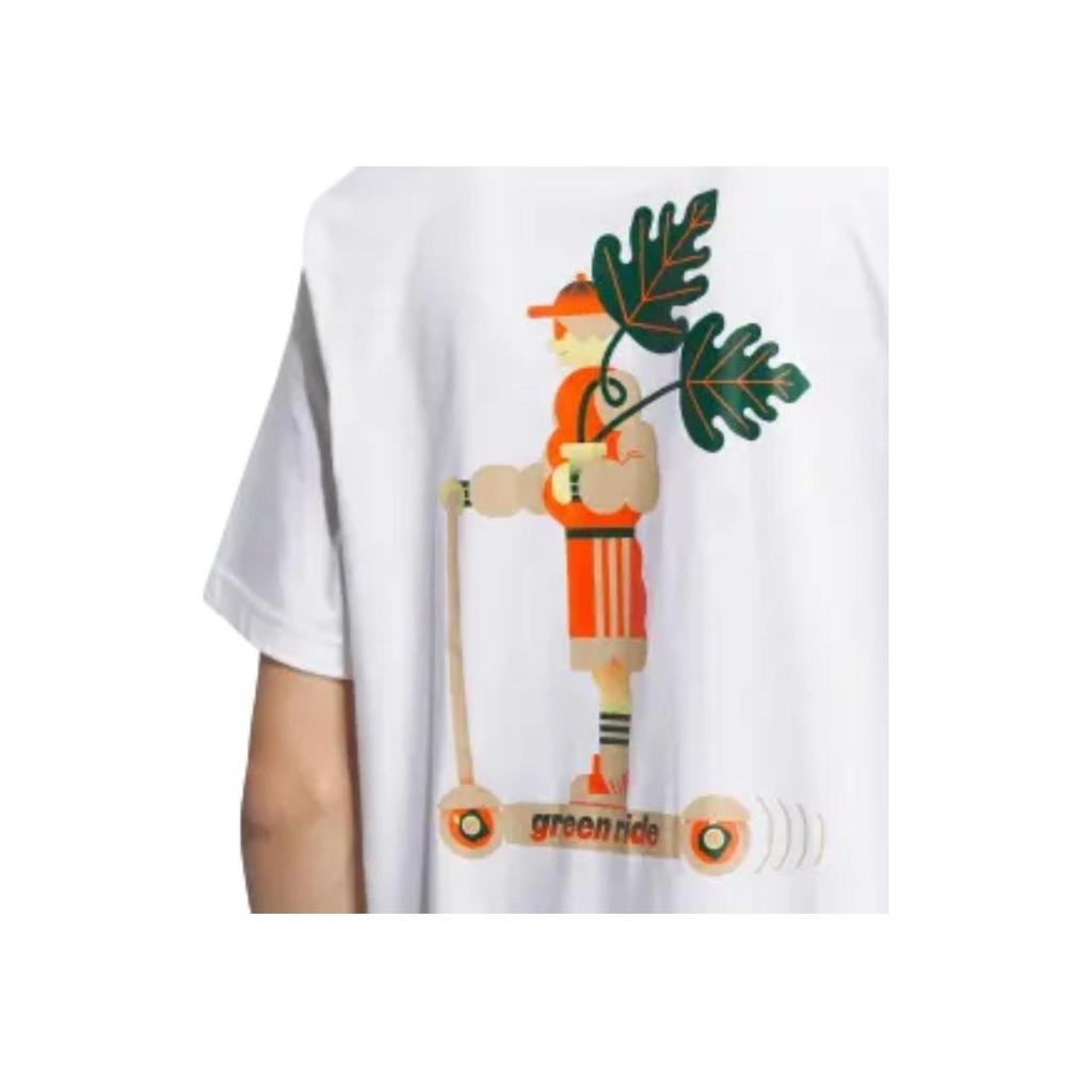 Adidas Neo Cartoon Print Back Спортивная футболка с короткими рукавами Мужские топы Белые IK5093