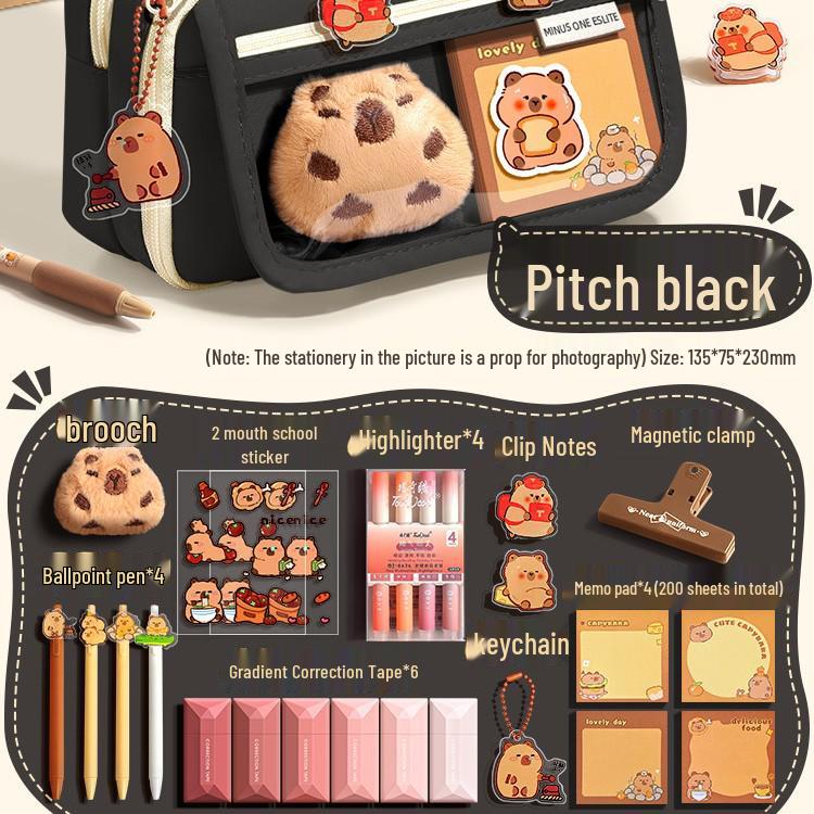 Капибара Прозрачный пенал большой вместимости, грязеотталкивающий, милый и стильный для учеников средней школы