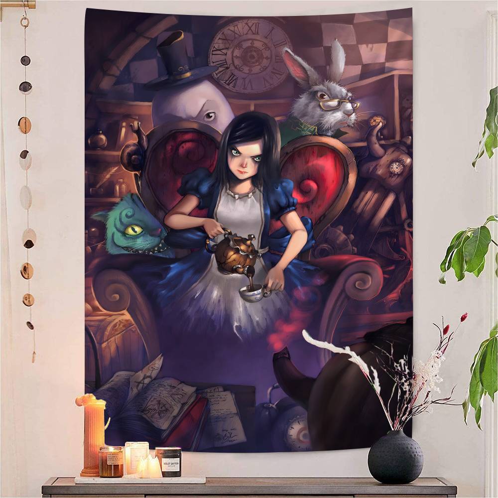 Игра AAlice Madness Returns Настенный гобелен Дешевый Хиппи Настенное панно Богемские настенные гобелены Настенное панно Мандала