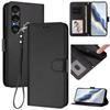 For Sony Xperia 1 VII Leather Case Wallet Stand Phone Cover with Wrist Strap
