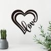 Geometric Hollow Metal Heart Wall Decor - Black Love Sign for Home, Garden, Living Room, Bedroom, Bathroom & Office Decor