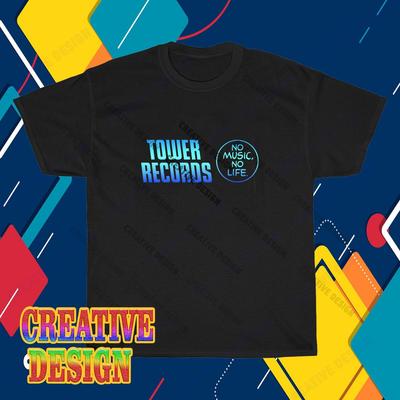 Новая футболка с логотипом TTower Record Music, смешная, размеры от S до 5XL