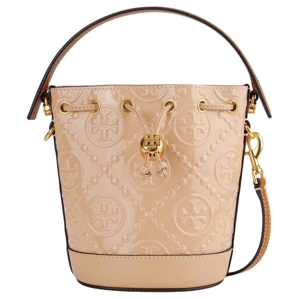Tory Burch Женская сумка-ведро с логотипом T Monogram и завязкой Светло-персиковый 154661-250