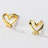 Genuine 925 Silver Heart Stud Earrings for Women Cute Small Earrings for Lover Girls
