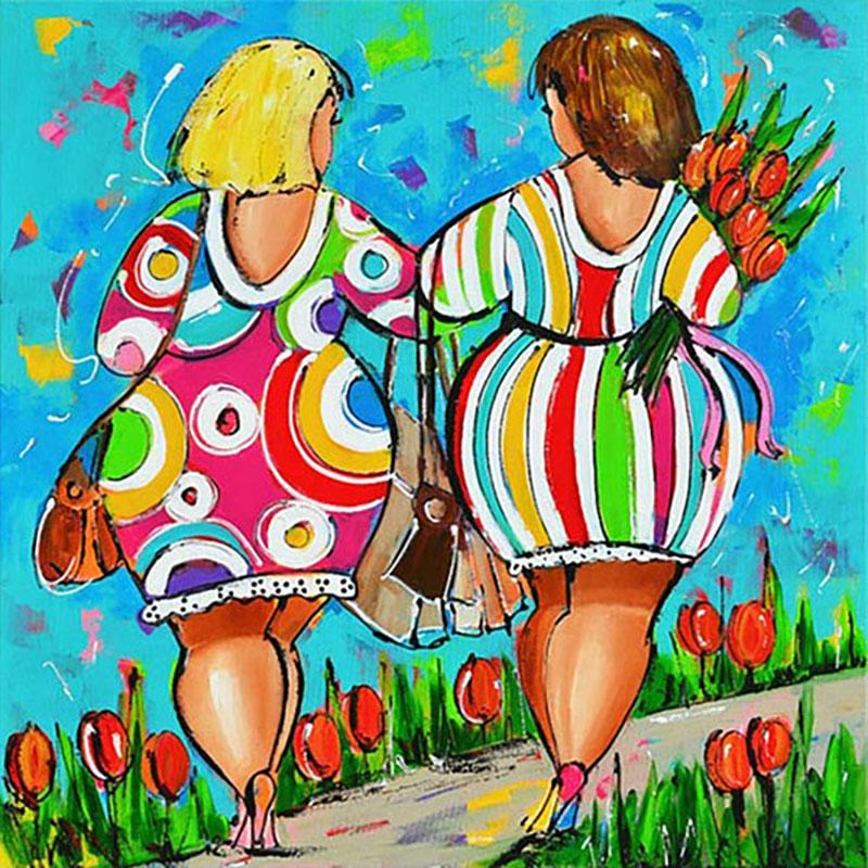 5D алмазная живопись мультфильм сексуальные женщины полный круглый толстые дамы вышивка алмазная мозаика изображение стразы Декор подарок