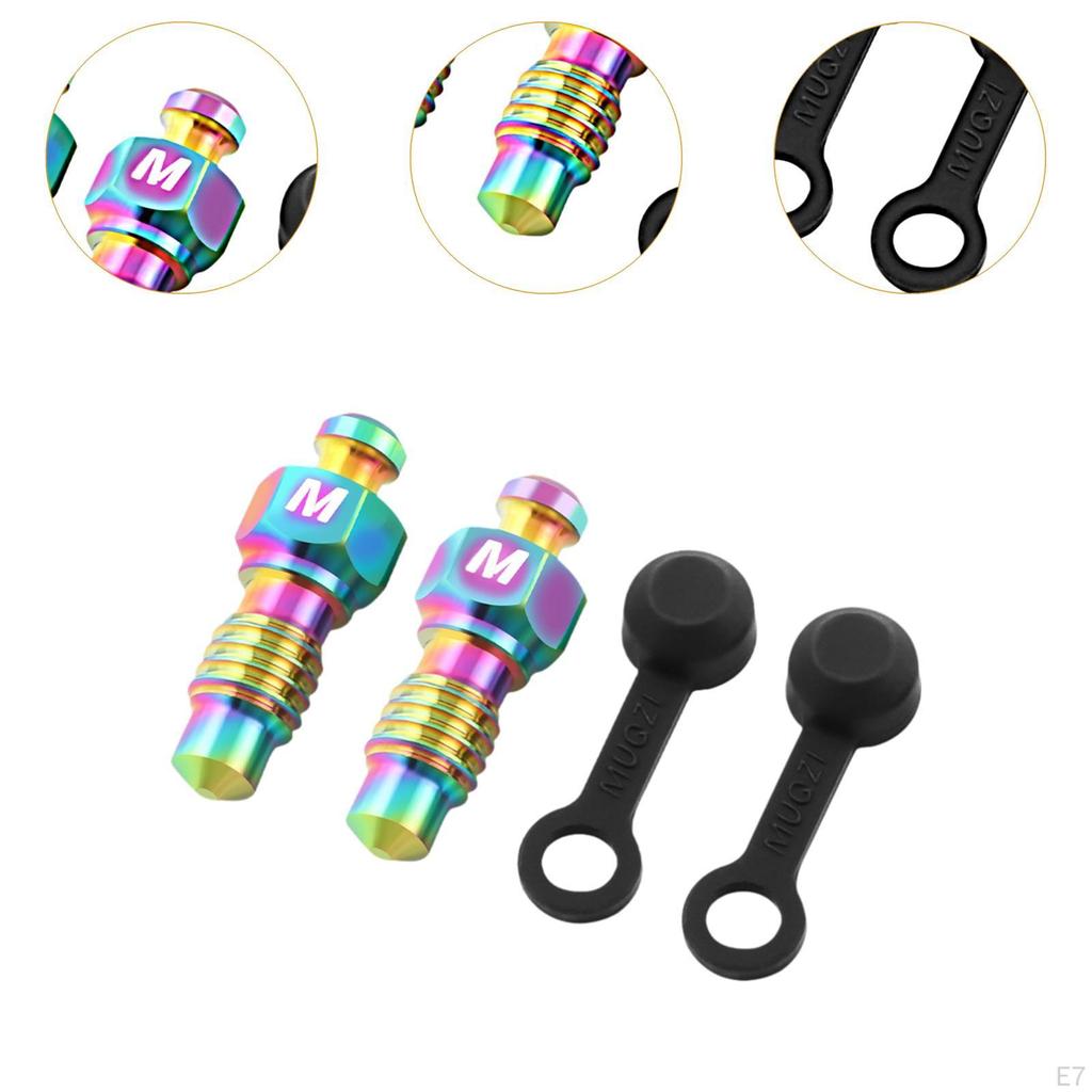 2 Pieces Brake Caliper Bleed Screws Professional Lightweight Titanium Alloy Bike Bolts
