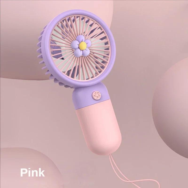Летний Цветок Мини-вентилятор Портативный Ручной Вентилятор Мультяшный Милый Студенческий Настольный USB Зарядка Несколько стилей и цветов Вентилятор