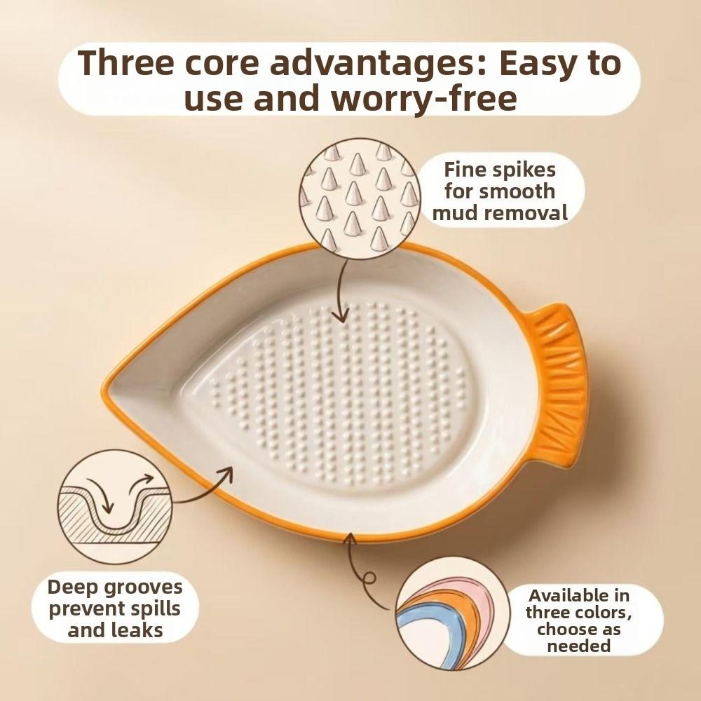 Ceramic Garlic Ginger Grater Non-Slip Garlic Shredding Plate Seasoning Dipping Dish Restaurants