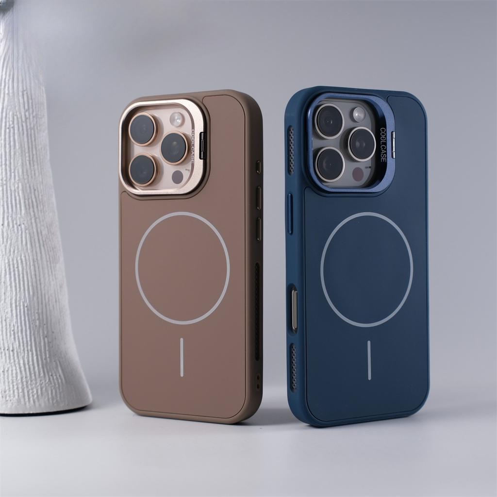 Applicable To IPhone 17 Matte Thin Circle Magnetic Suction Phone Case Apple 16 Heat Dissipation Frame Lens Guidance Protective Case 15