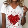 Summer Loose Women's T-Shirt High Quality O/V Neck Heart Flowers Owl Pattern Short Sleeve Women's Short Sleeve T-Shirt CCXX119