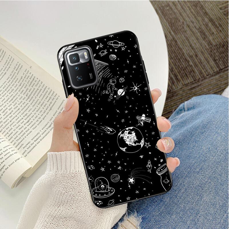 Phone Case For Xiaomi Redmi Note 13 12 Pro 11 10 Pro 12S 11S 10S Redmi 10 13C 9C 10C Cartoon Space Planet Funda Coque Case