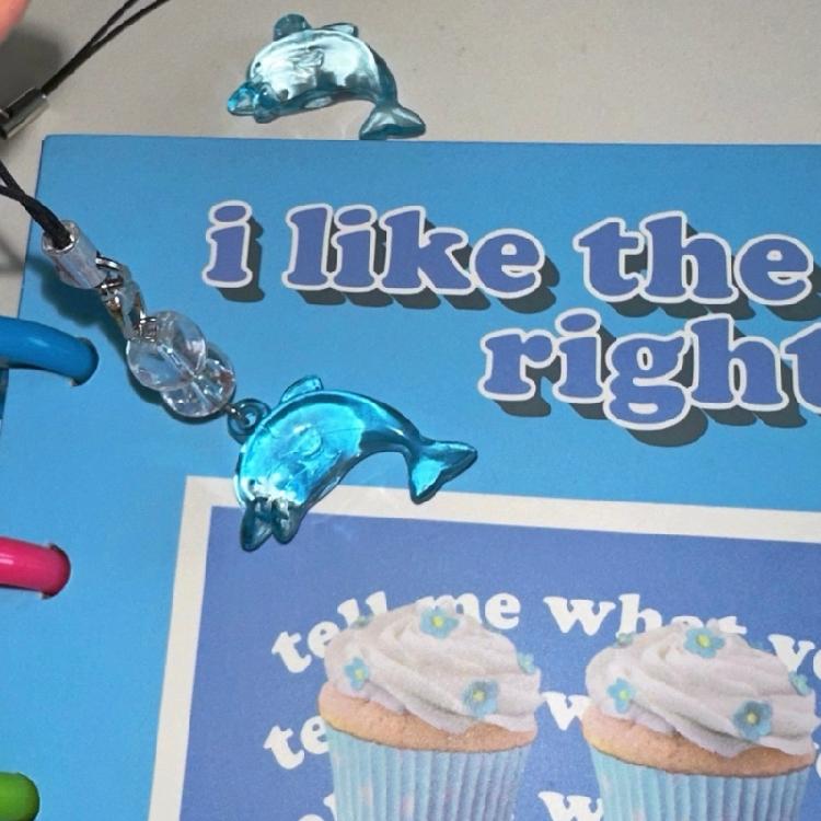 Элегантный брелок-подвеска для телефона в виде синего дельфина, персонализированный аксессуар для ключей