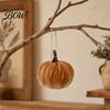 Soft Suede Pumpkin Ornaments Velvet Hanging Decor, Fall Harvest with Indoor Autumn Decoration Jute Rope, Thanksgiving Halloween Tree Garland for Home