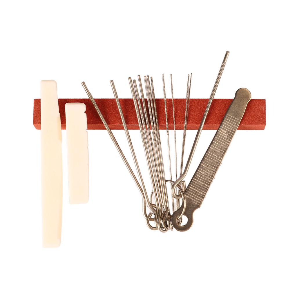 Guitar File Set Metal Stone Guitar File Needle with Nut Saddle for Forming Copying Repair Maintenance