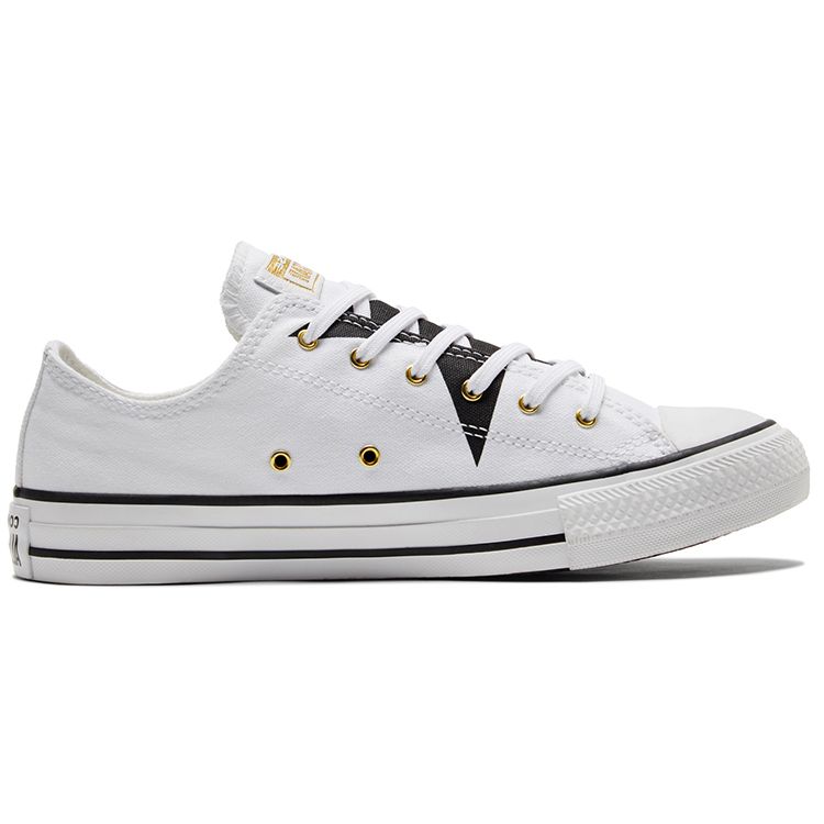 Converse Chuck Taylor All Star Color Block Star Low Top Canvas Shoes Unisex Sneakers White Black A02579C