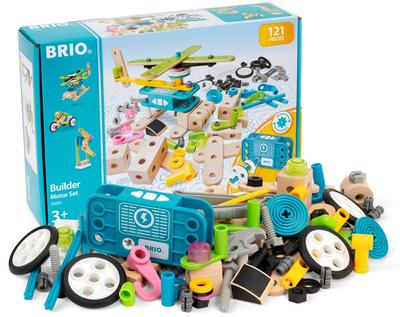 BRIO Builder Набор с мотором [121 деталь] для детей от 3 лет (Строительный набор, Строительные блоки, Развивающая игрушка, Деревянный) 34591