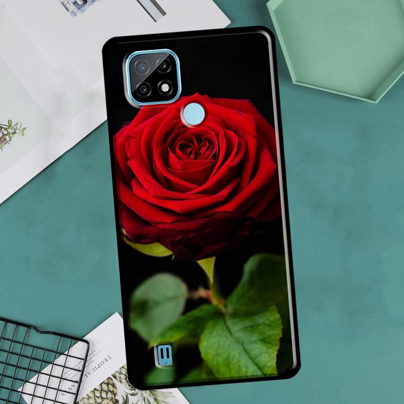 Красный цветок розы для Realme GT Neo 2 3 Master 8i 9i 8 9 Pro Plus C35 чехол для OnePlus 9 10 Pro 9R 10R Nord2