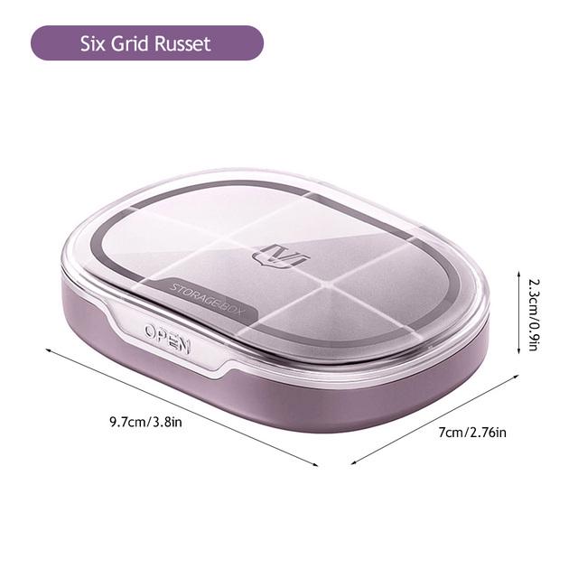 6 Grid Portable Eight Grid Sub Packing Large Capacity Pill Box Sealed Moisture Proof Pill Storage Box Folding Waterproof Pill