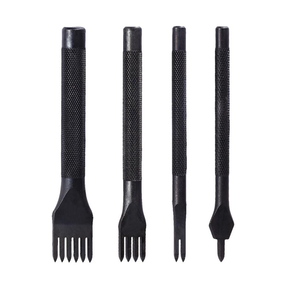 4PCS Hole Punches High Carbon Steel Hollow Punching Tool Smooth Sturdy Leather Craft Tools Working Adult Woman