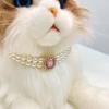 Ожерелье для питомца Сверкающие стразы Ожерелье из искусственного жемчуга для питомца Стильное двухслойное ожерелье для собак кошек Товары для питомцев