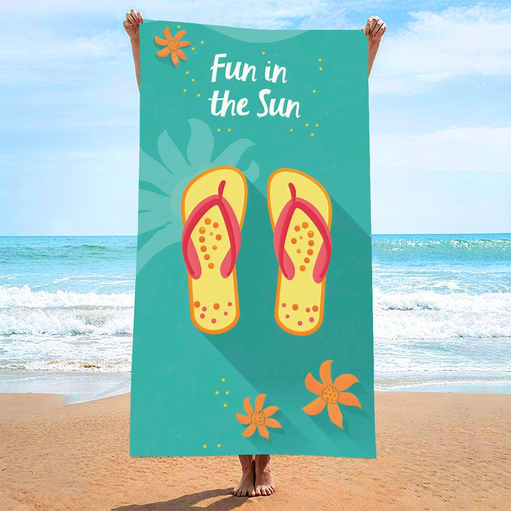 New, Double-sided Velvet Beach Towel Quick-drying Sports Towel Printed Bath Towel